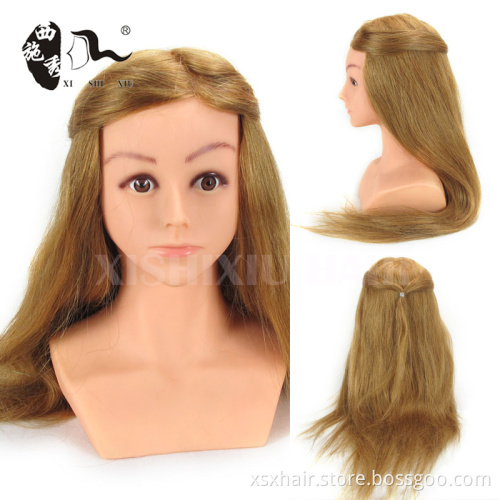 Wholesale barber supplies 100%human hair mannequin head with long hair